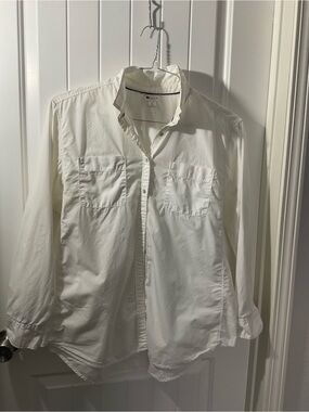 STYLUS White Women's Button-Up Pocket Blouse